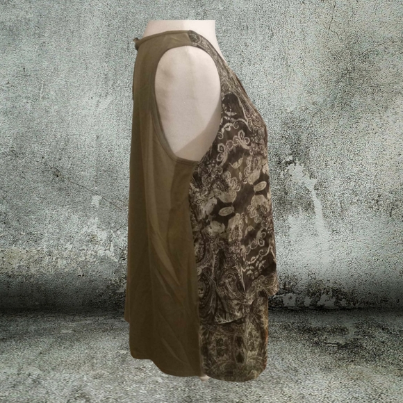 DG2 olive print large tiered tank - Picture 3 of 10